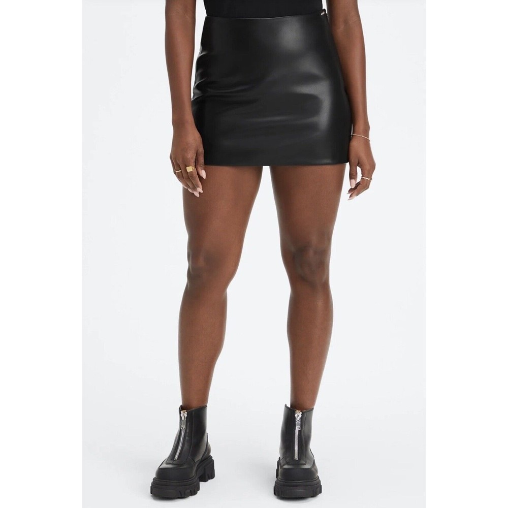Fabletics Vegan Leather High Waisted Mini Black Skirt Size: 1X NWT